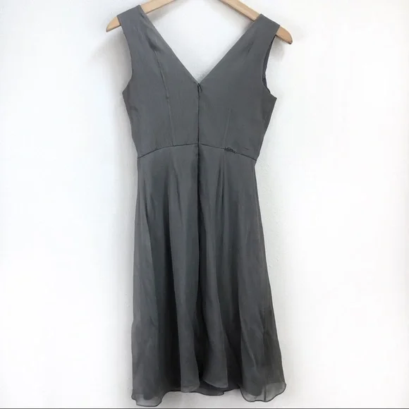 J. Crew Grey Silk Zip Up Dress Size 0 - Picture 3 of 8